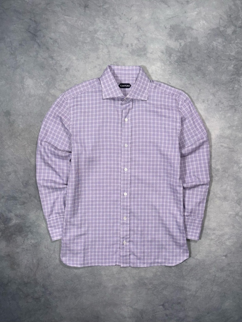 Tom Ford Purple Check Dress Shirt